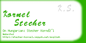 kornel stecher business card